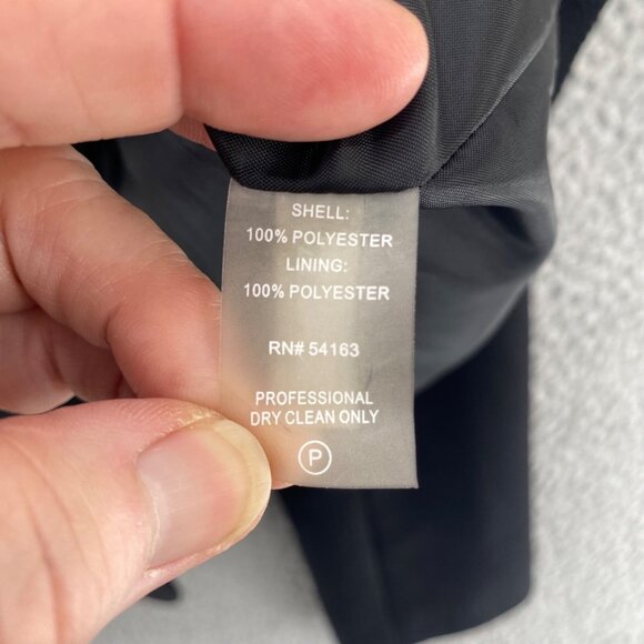 Calvin Klein Blazer Womens 8 Black Woven Button Up Pockets Office Career Work - Picture 6 of 11